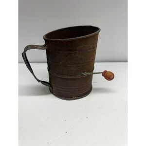 Vintage Bromwell Hand Crank Flour Sifter Rustic Antique Metal Kitchen Farmhouse